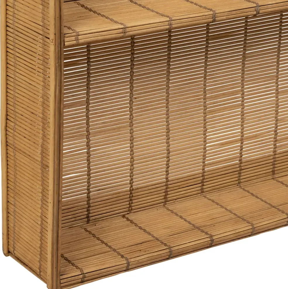 Etagere murale 3 niveaux en bambou naturel h80cm - Plaka