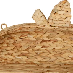 Etagere murale 2 niveaux en jacynthe d'eau et fer naturel h59cm - Pomme