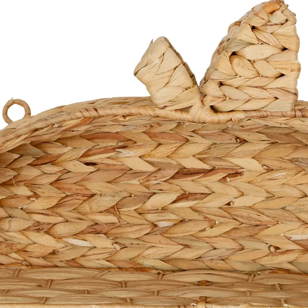 Etagere murale 2 niveaux en jacynthe d'eau et fer naturel h59cm - Pomme