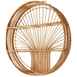 Etagere murale ronde en rotin naturel - Floraly