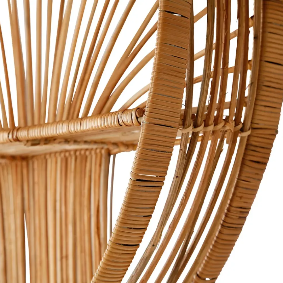 Etagere murale ronde en rotin naturel - Floraly