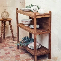 Etagère 3 niveaux en bois recyclé naturel 90x35xh100cm - Campagne