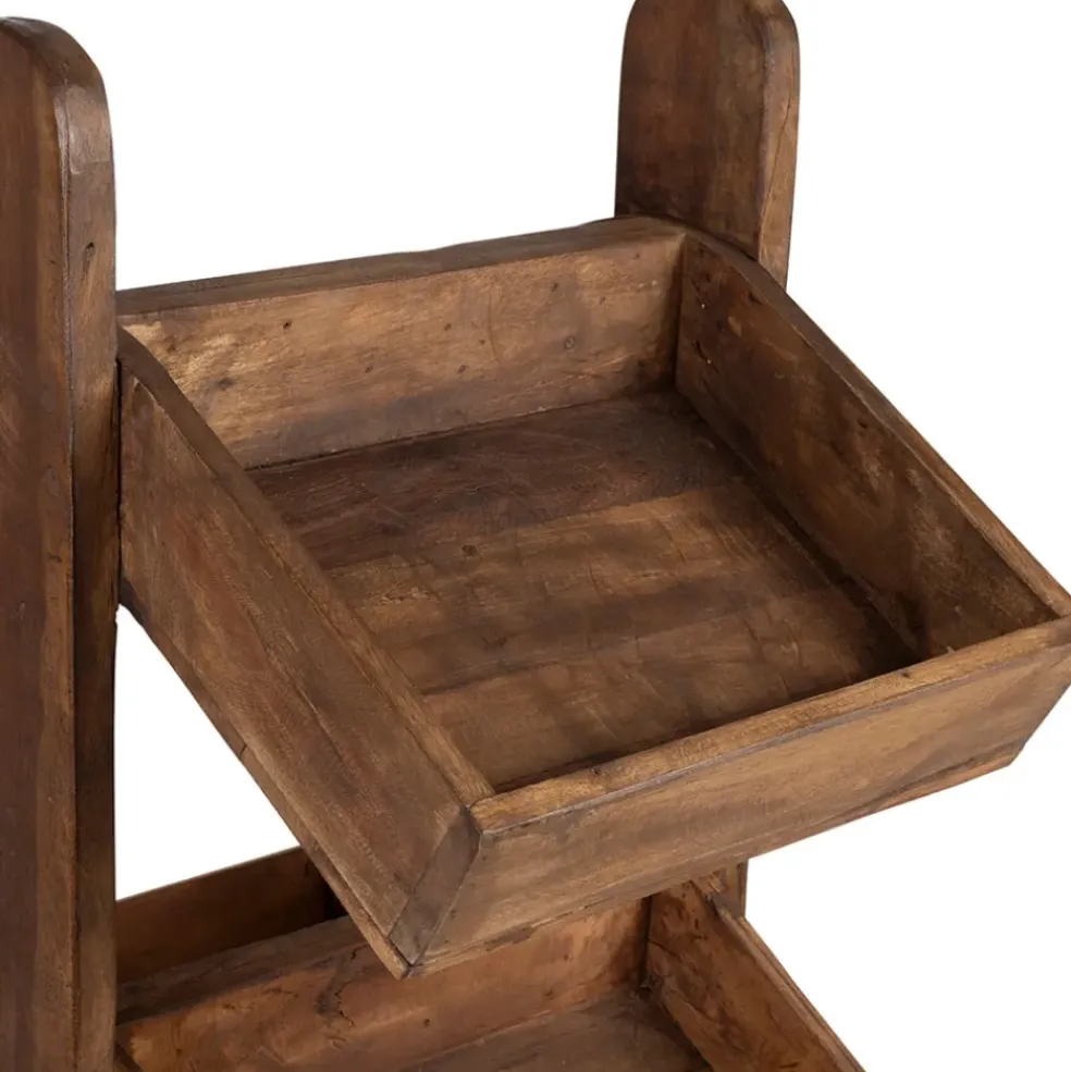 Etagère 3 plateaux en bois recyclés naturel H100cm - Campagne