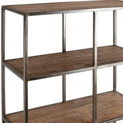Etagère en fer noir et bois d' acacia H200cm- Factory