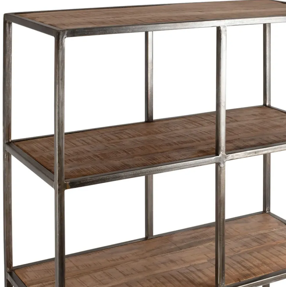 Etagère en fer noir et bois d' acacia H200cm- Factory