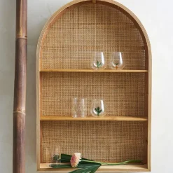 Etagère murale 3 niveaux en rotin naturel H91cm - Essencia