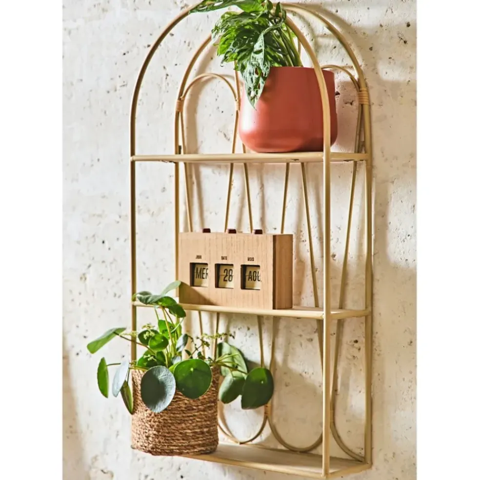 Etagère murale 3 niveaux en paulownia naturel h73cm - Java