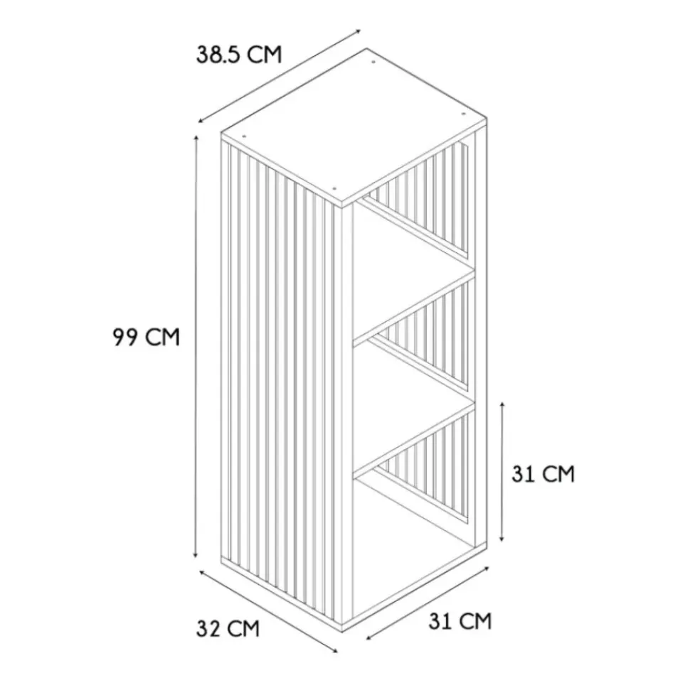 Etagères modulables 3 cases H99cm - Kara
