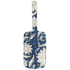 Etiquette bagage en coton bleu - Flaura