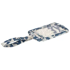 Etiquette bagage en coton bleu - Flaura
