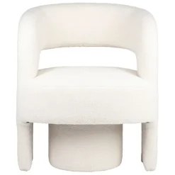 Fauteuil avec tabouret bouclette ecru - Organic