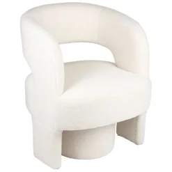 Fauteuil avec tabouret bouclette ecru - Organic