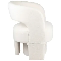 Fauteuil avec tabouret bouclette ecru - Organic