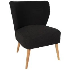 Fauteuil bouclette anthracite - Eleonor