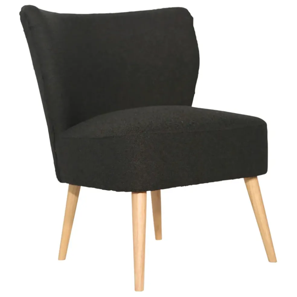 Fauteuil bouclette anthracite - Eleonor