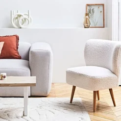 Fauteuil bouclette blanc crème - Elément