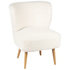 Fauteuil bouclette blanc crème - Elément