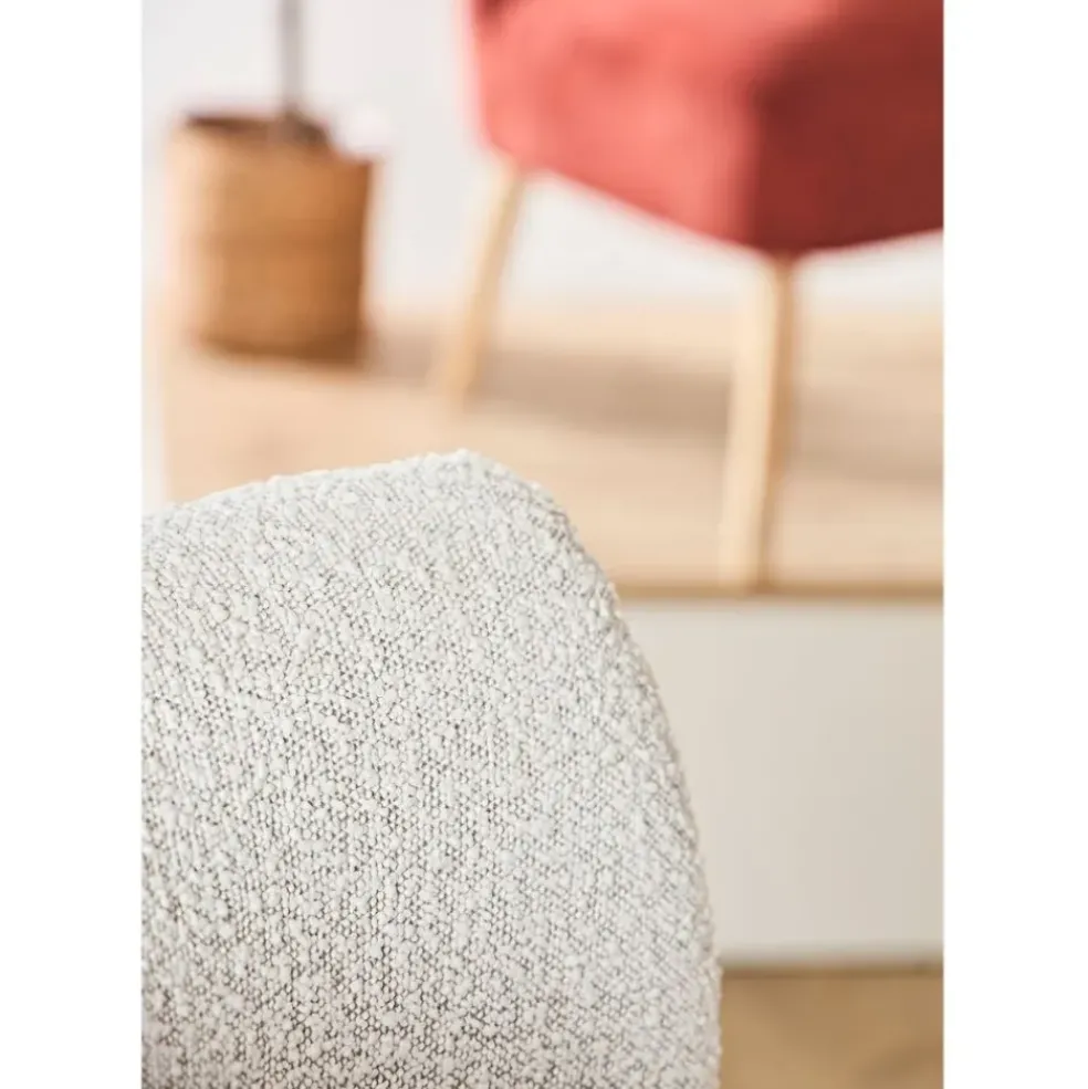Fauteuil bouclette blanc - Eleonor
