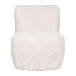 Fauteuil bouclette imitation fourrure blanc - Eve