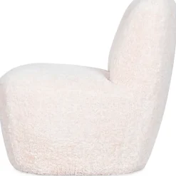 Fauteuil bouclette imitation fourrure blanc - Eve