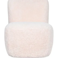 Fauteuil bouclette imitation fourrure blanc - Eve