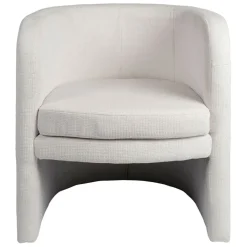 Fauteuil club en tissu écru - Tessia
