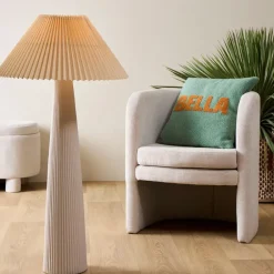 Fauteuil club en tissu écru - Tessia