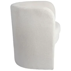 Fauteuil club en tissu écru - Tessia