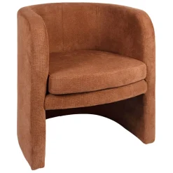 Fauteuil club en tissu terracotta - Tessia