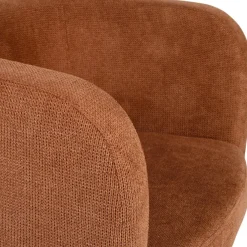 Fauteuil club en tissu terracotta - Tessia