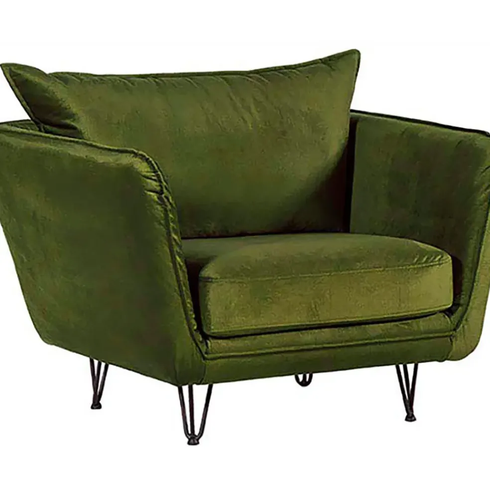 Fauteuil club tissu kaki - Harry