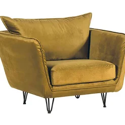 Fauteuil club tissu ocre - Harry
