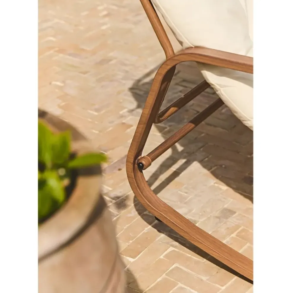 Fauteuil de jardin à bascule beige - Miami