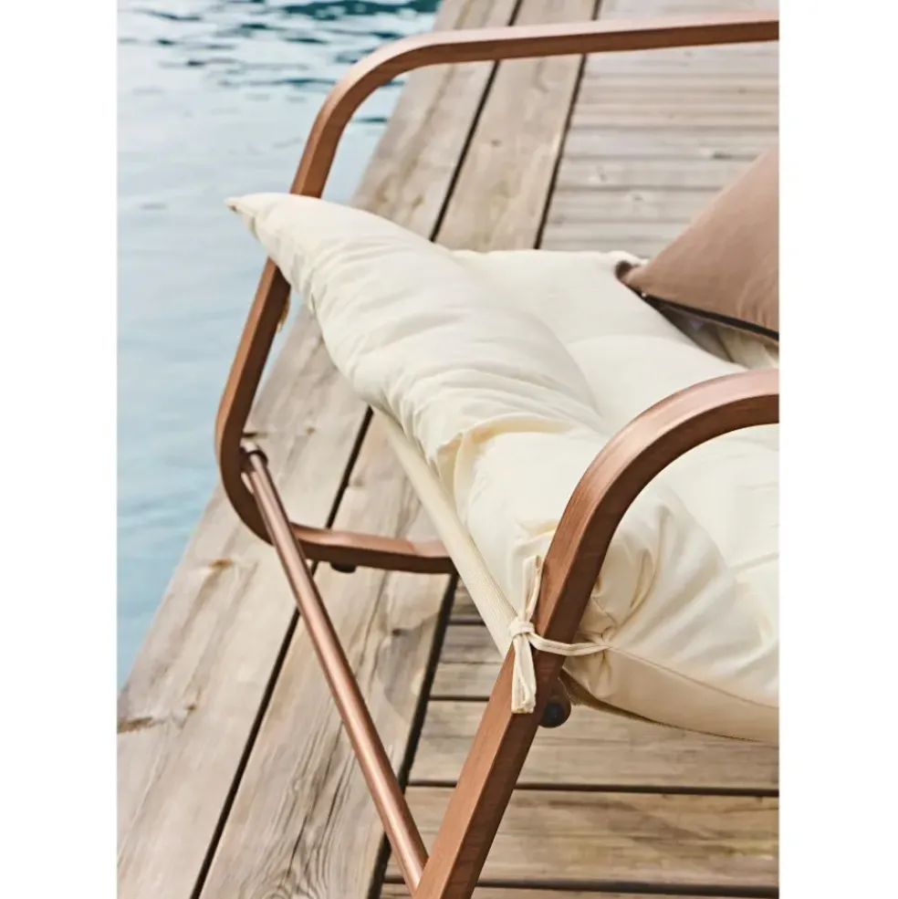 Fauteuil de jardin à bascule beige - Miami