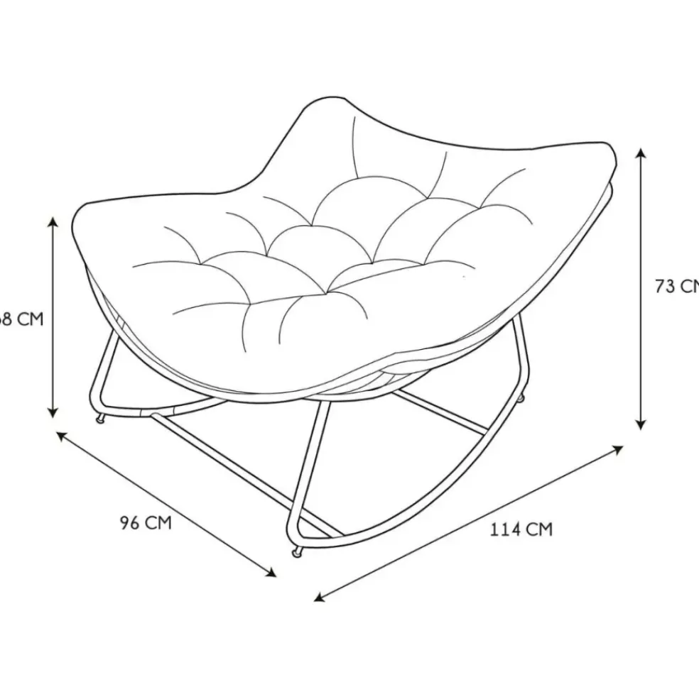 Fauteuil de jardin a bascule coussin beige -Tamia