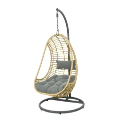 Fauteuil de jardin oeuf suspendu en resine tressée - Riga