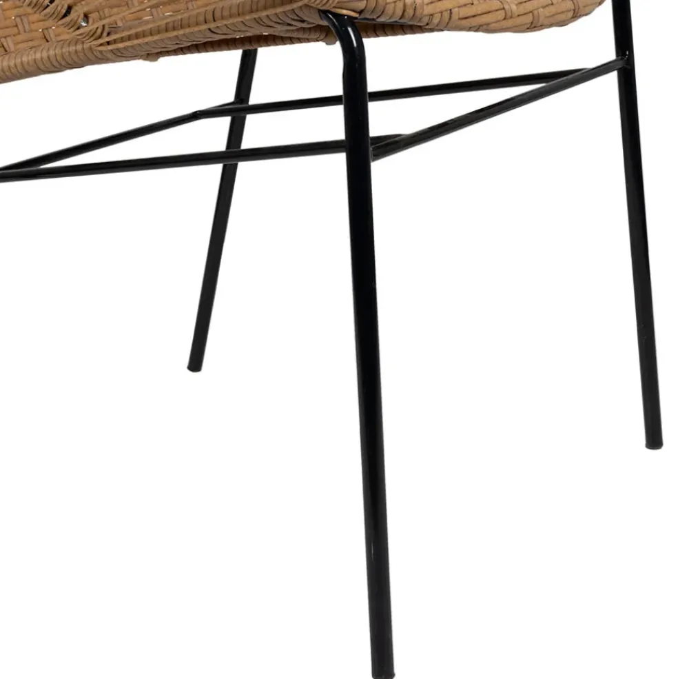 Fauteuil de jardin rond effet cannage naturel - Malaya