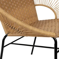 Fauteuil de jardin rond effet cannage naturel - Malaya