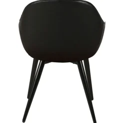 Fauteuil de salle à manger effet cuir noir - Ben