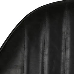 Fauteuil de salle à manger effet cuir noir - Ben