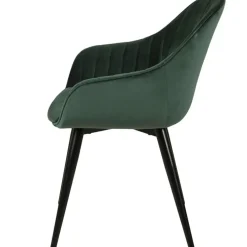 Fauteuil de salle à manger en velours vert - Ben
