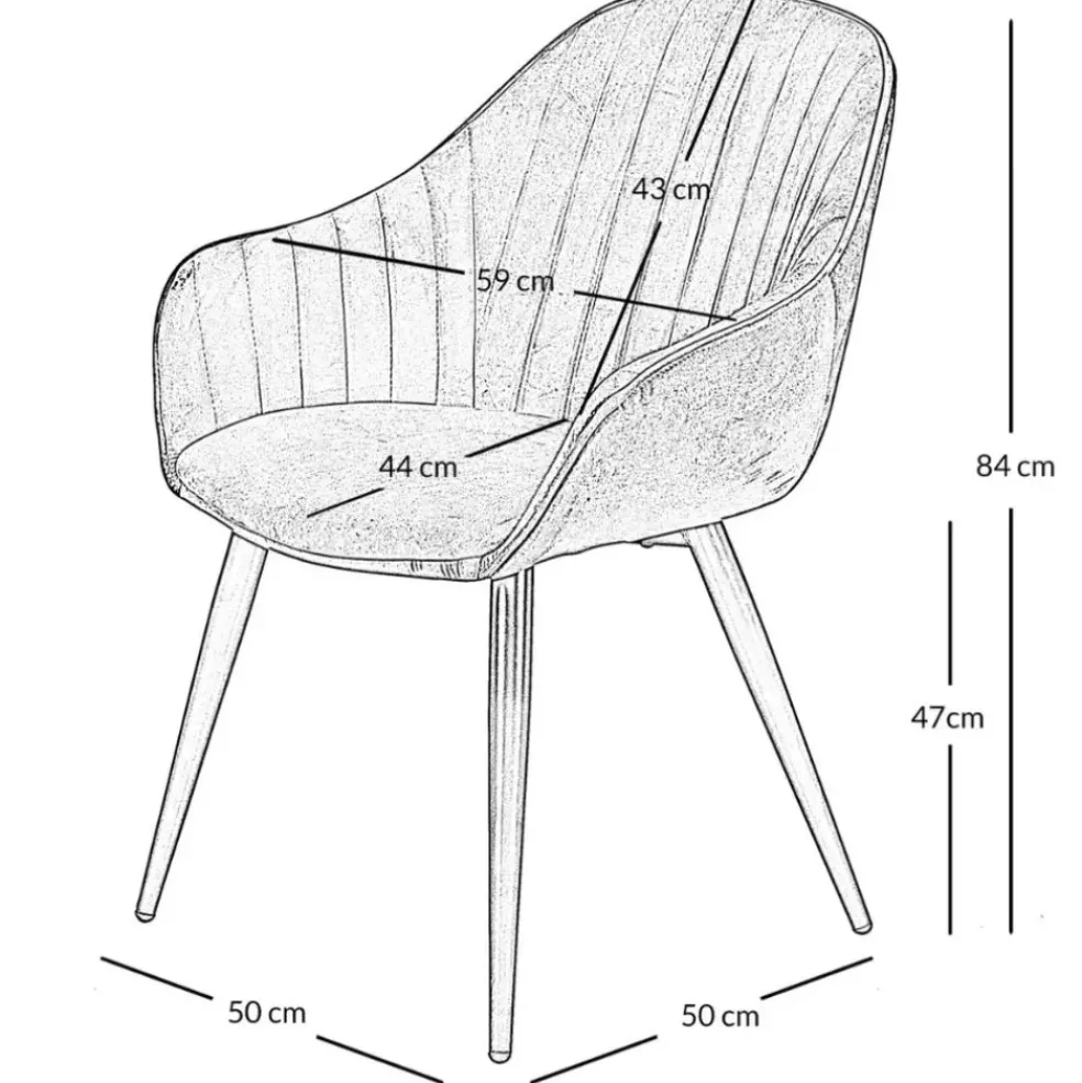 Fauteuil de salle à manger en velours vert - Ben