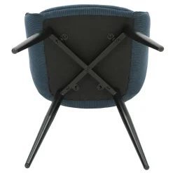 Fauteuil de salle à manger en velours côtelé bleu - Ben
