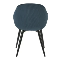Fauteuil de salle à manger en velours côtelé bleu - Ben