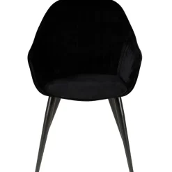 Fauteuil de salle à manger en velours noir - Ben