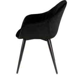 Fauteuil de salle à manger en velours noir - Ben