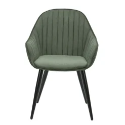 Fauteuil de salle à manger en velours côtelé kaki - Ben