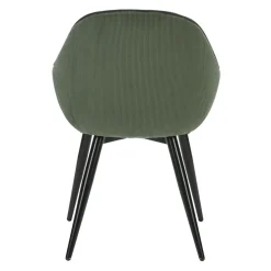 Fauteuil de salle à manger en velours côtelé kaki - Ben