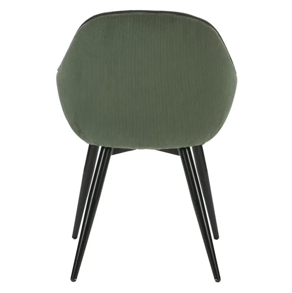 Fauteuil de salle à manger en velours côtelé kaki - Ben