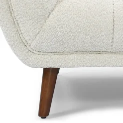Fauteuil de salon en tissu effet bouclette écru - Beryl